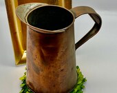 Copper Pitcher - Copper over Metal - Vintage Pitcher - Vase - FABULOUS Farm House Decor