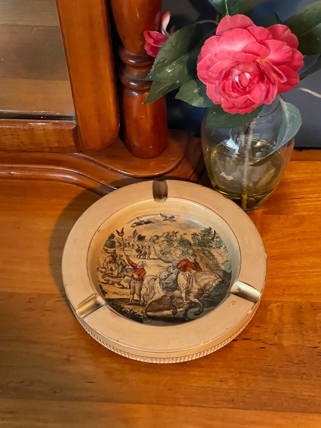 Vintage Ashtray Made in Italy Florentine Design Ring Dish Trinket Dish