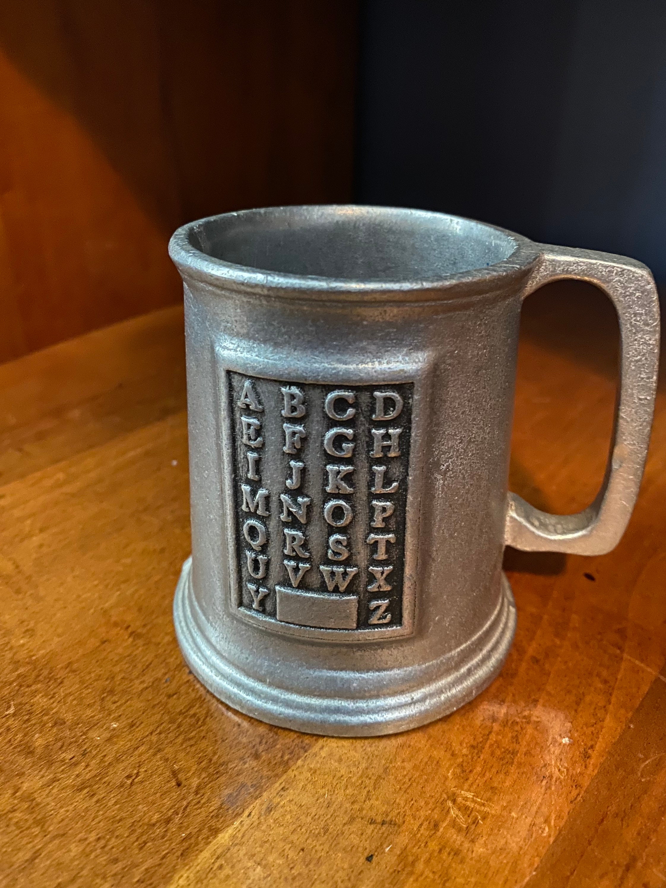 Pewter Mug Vintage ABC Baby Mug Pewter Decor Etsy