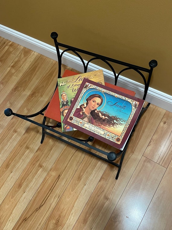 Vintage Cast Iron Log Holder Magazine Rack Newspaper - Etsy