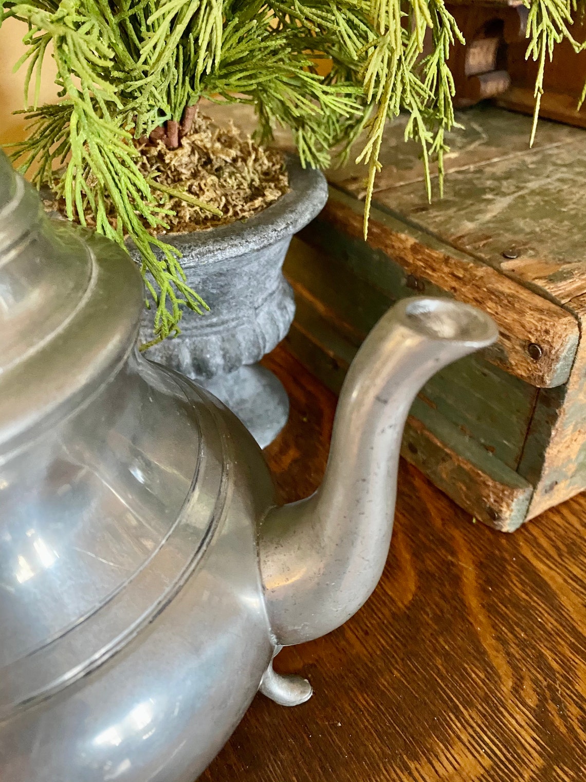 Pewter Teapot Vintage Stieff Pewter Coffee Pot Rosewood Etsy