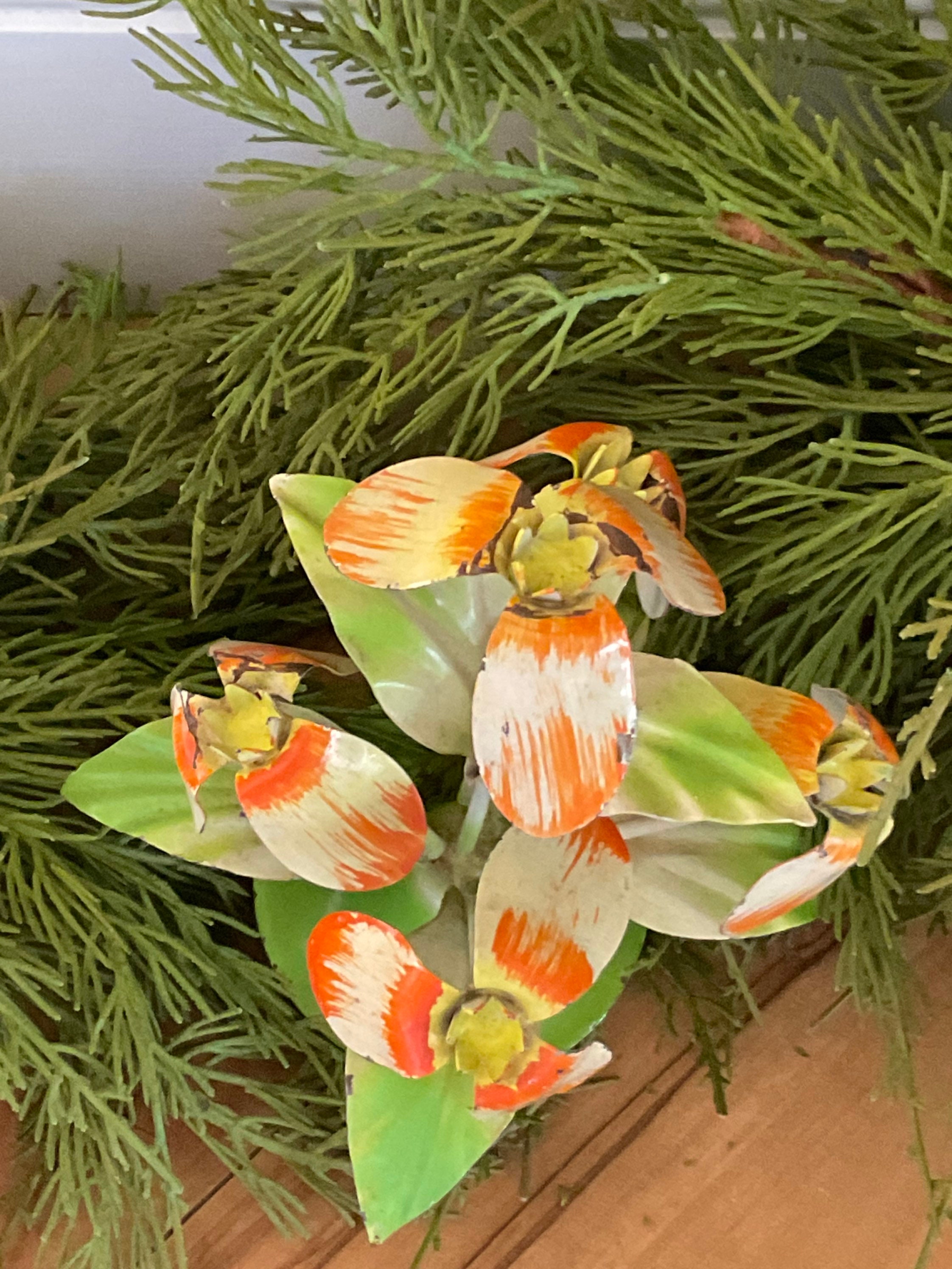 Metal Decor Vintage Metal Flowers Capidimonte Spring Etsy