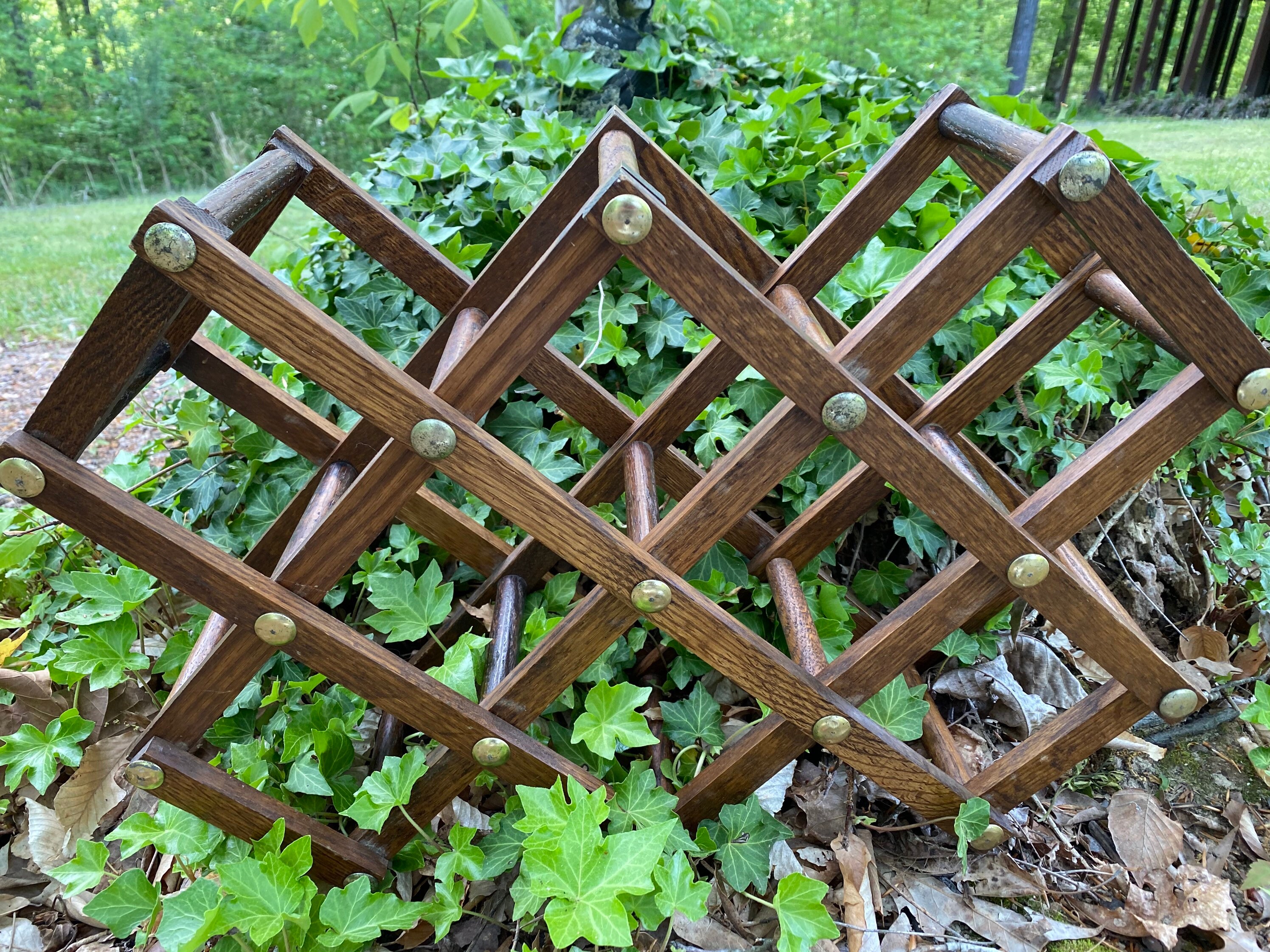 Wine Rack Vintage Wood Folding Wine Rack Wine Storage Etsy
