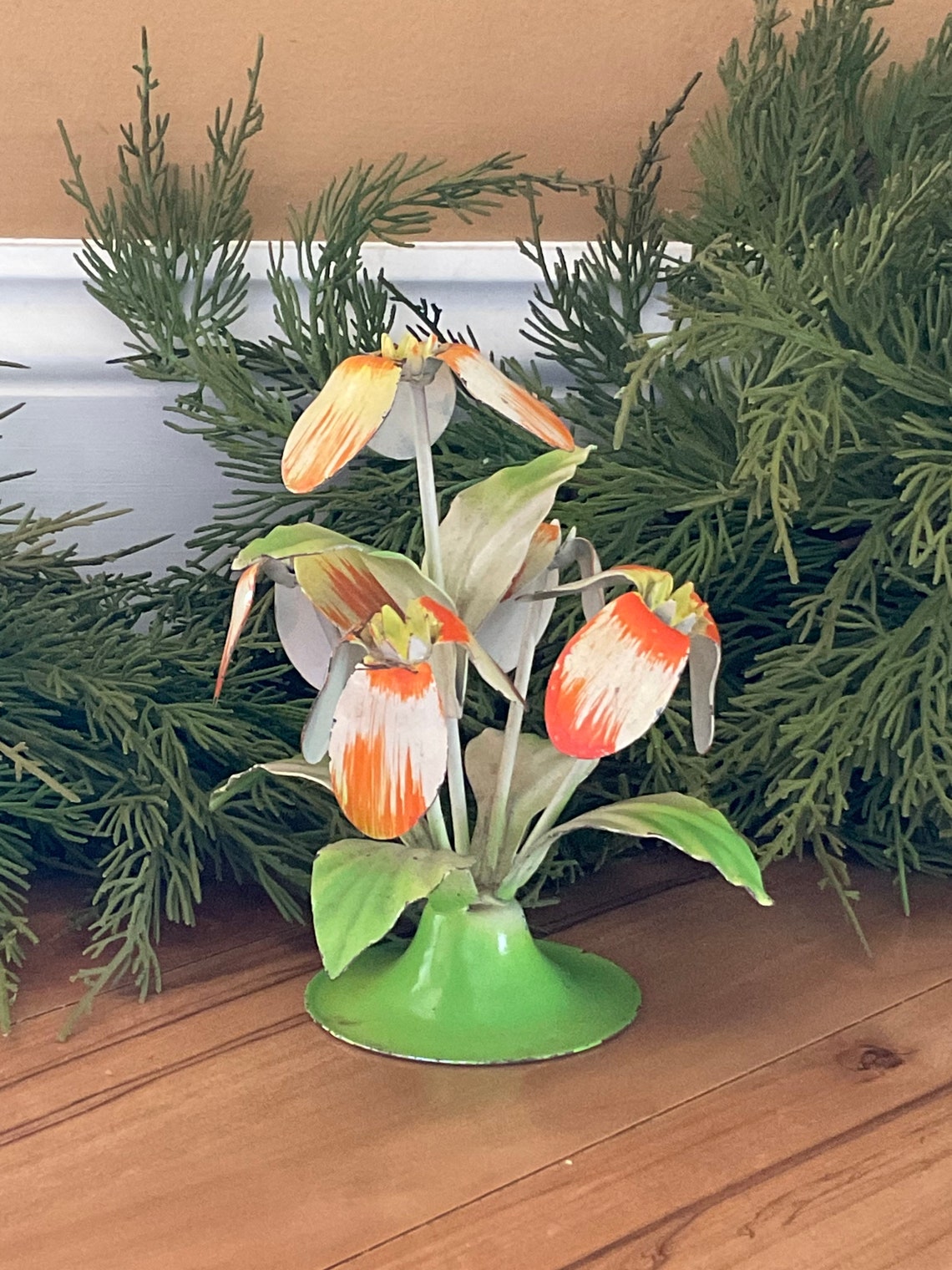 Metal Decor Vintage Metal Flowers Capidimonte Spring Etsy