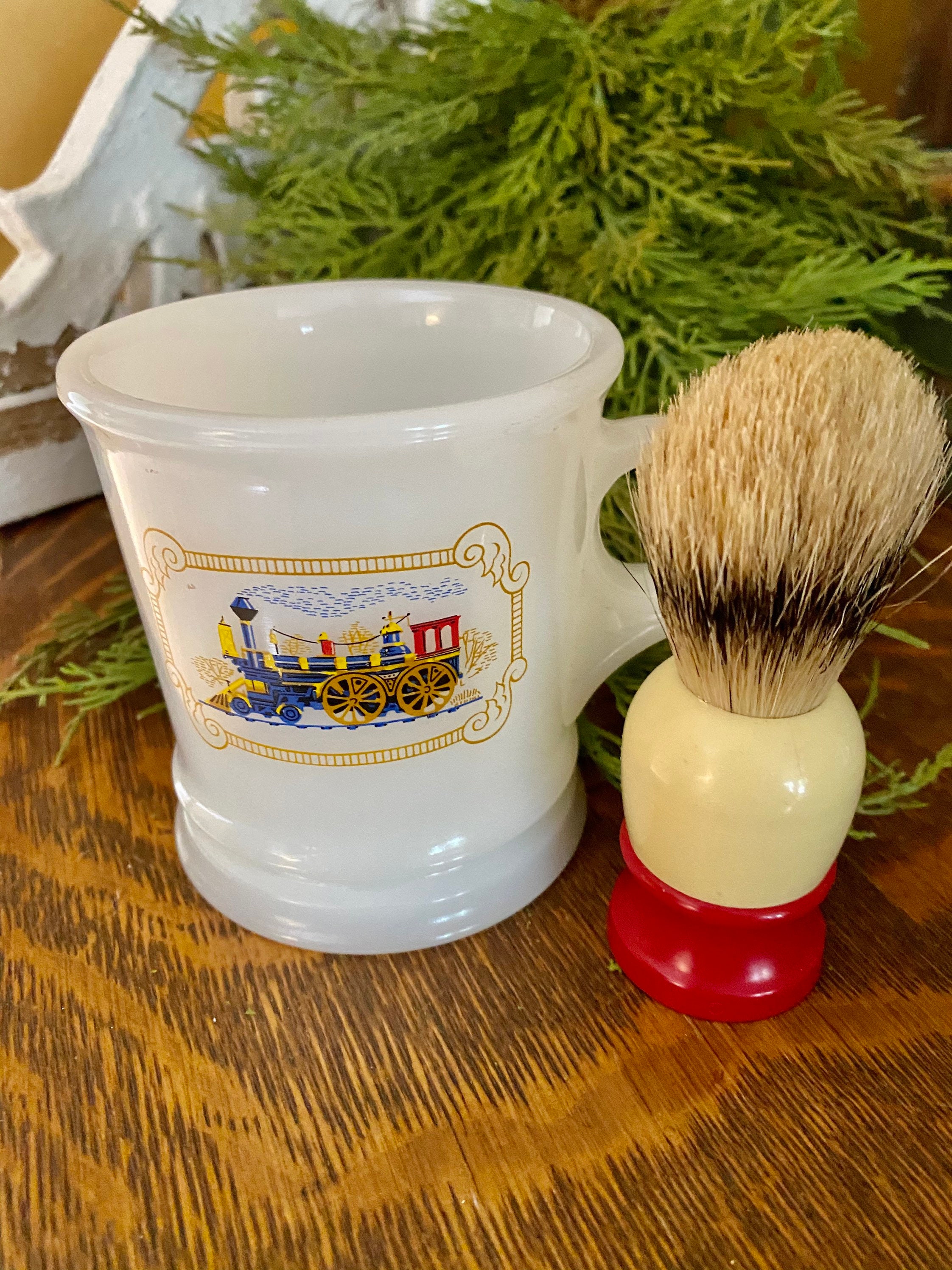 Shaving Cup and Brushvintage Milk Glass Shaving Mugavon Etsy