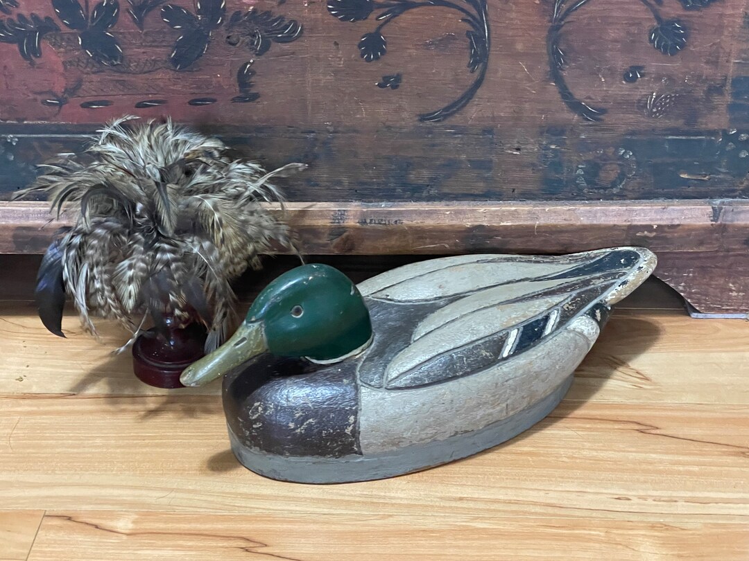 Vintage Hand Painted Wooden Duck Cabin Decor Man Cave Duck Etsy