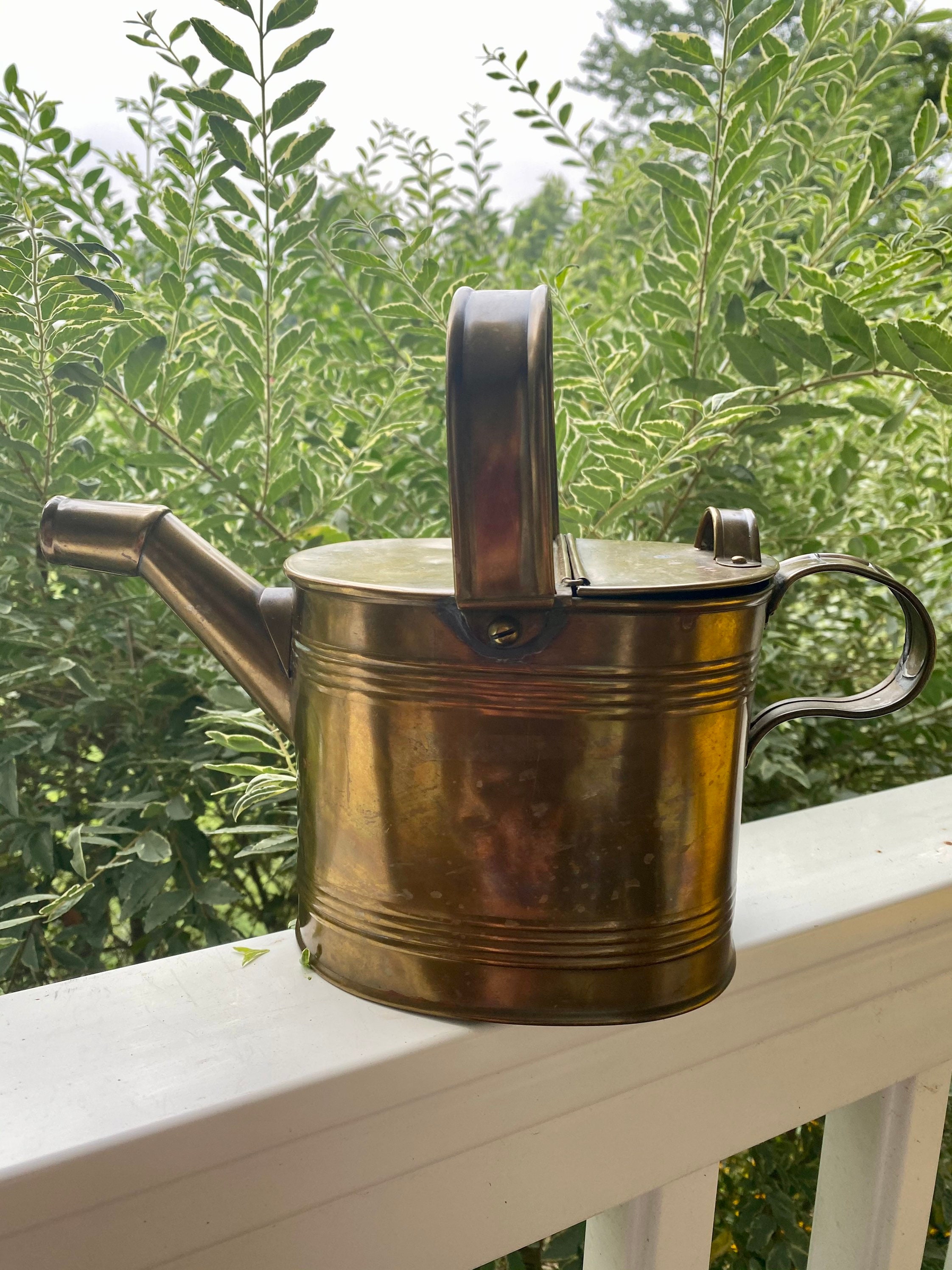 Watering Can Vintage Brass R Perry and Son Watering Can Etsy