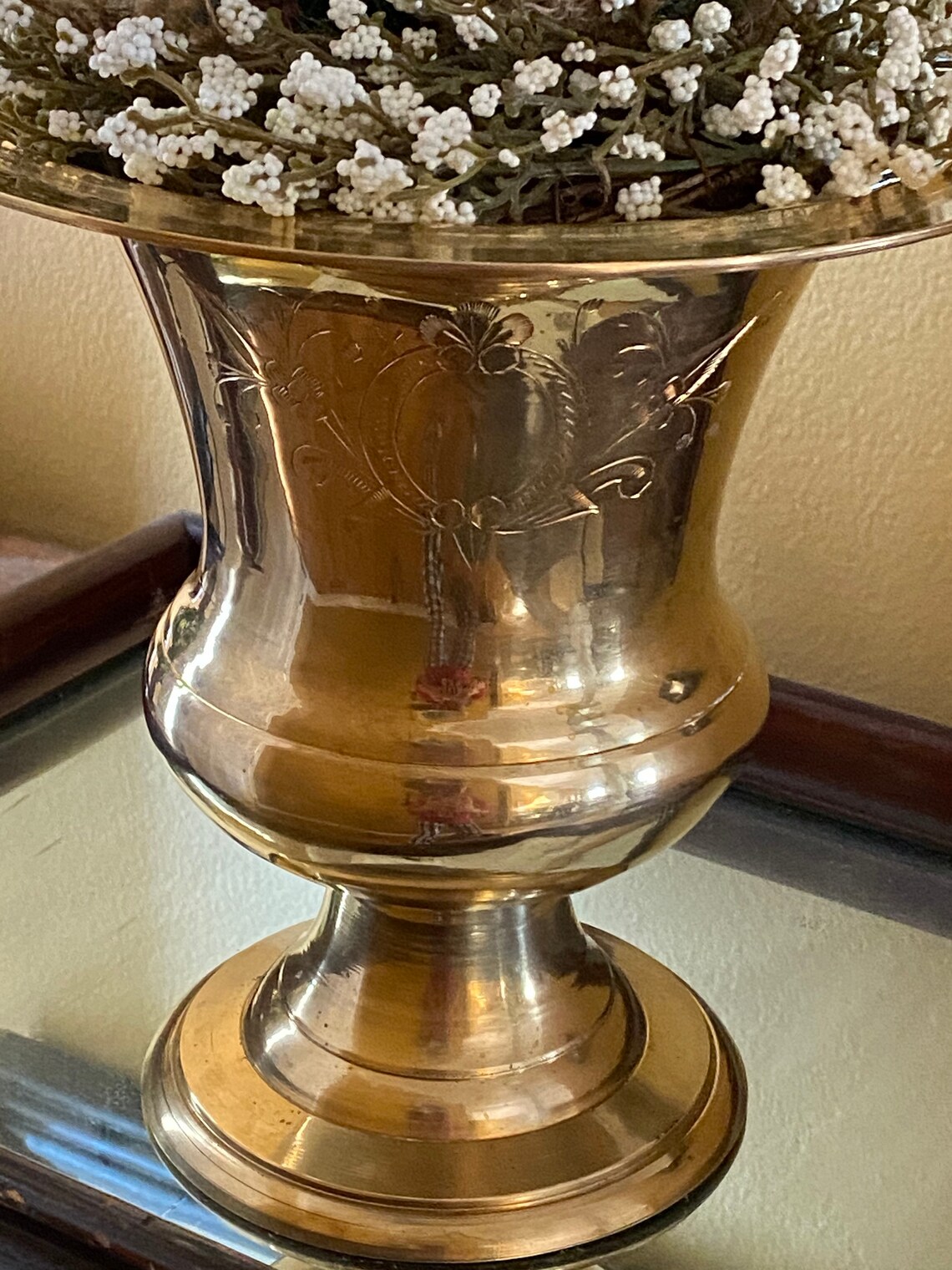 Brass Planter Vintage Champagne Bucket Etched Brass Etsy