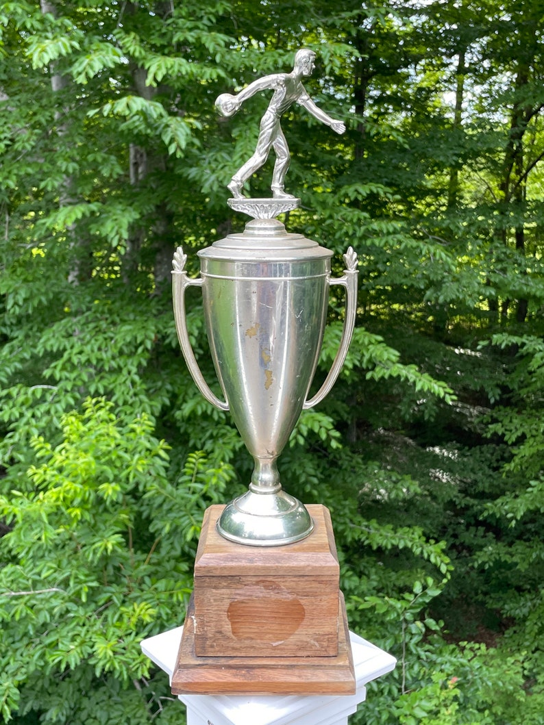 Vintage Trophy MID Bowling Trophy Shelf Decor Etsy