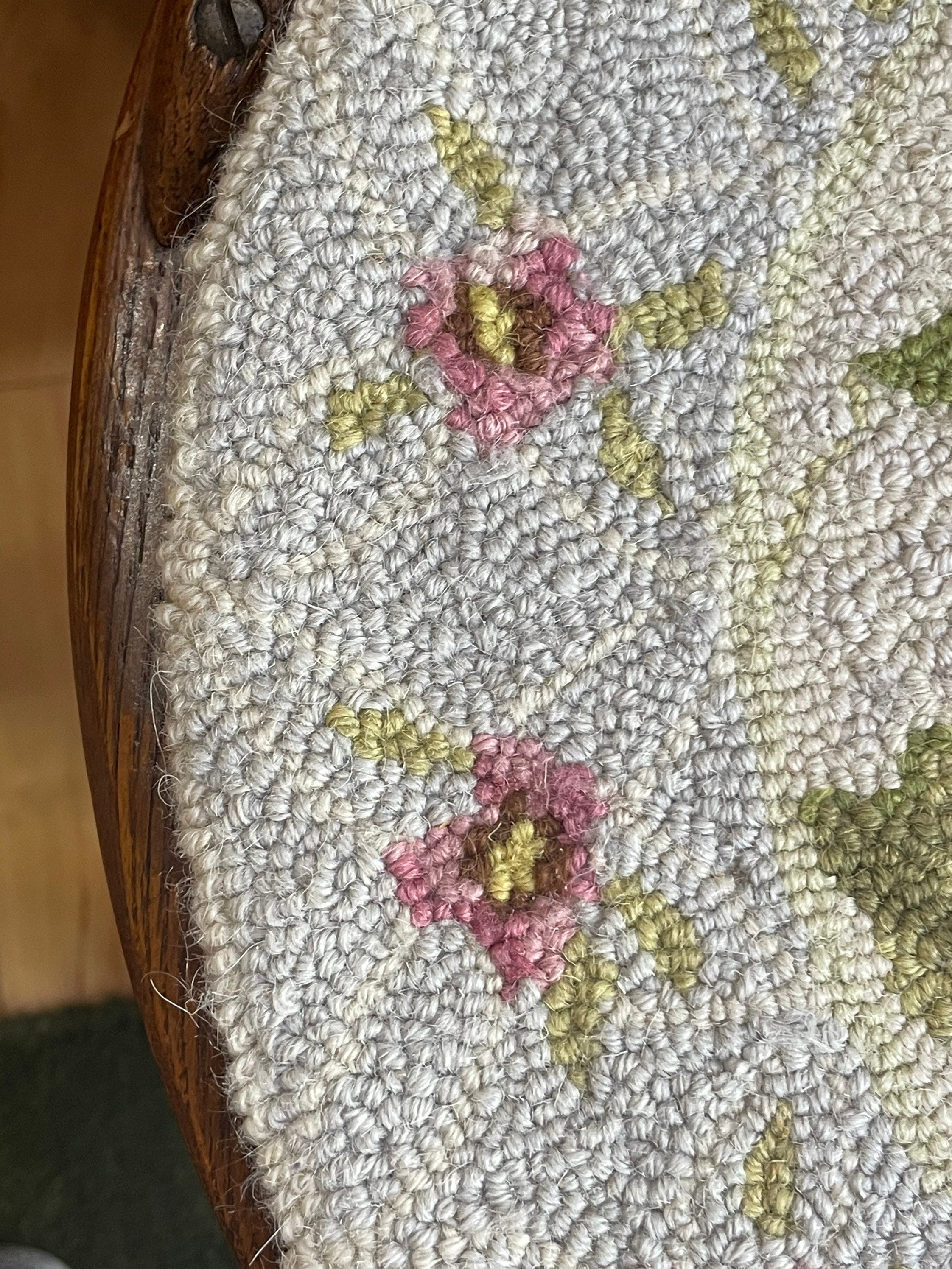 Vintage Hooked Seat Covers Chair Pads Cottage Decor Etsy