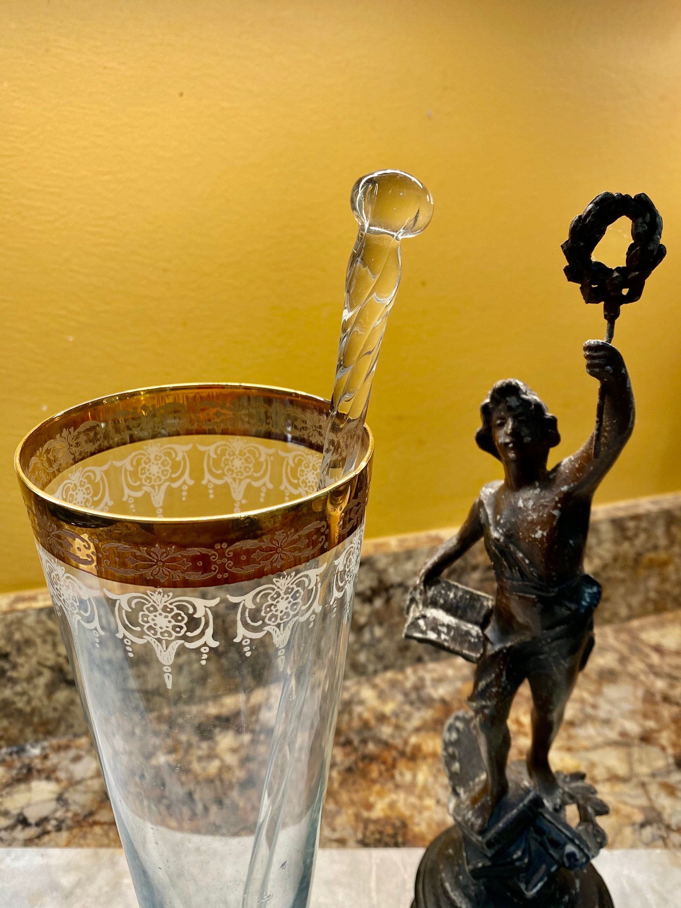 Cocktail Mixer Vintage Glass Martini Mixer 2 Piece Etsy UK