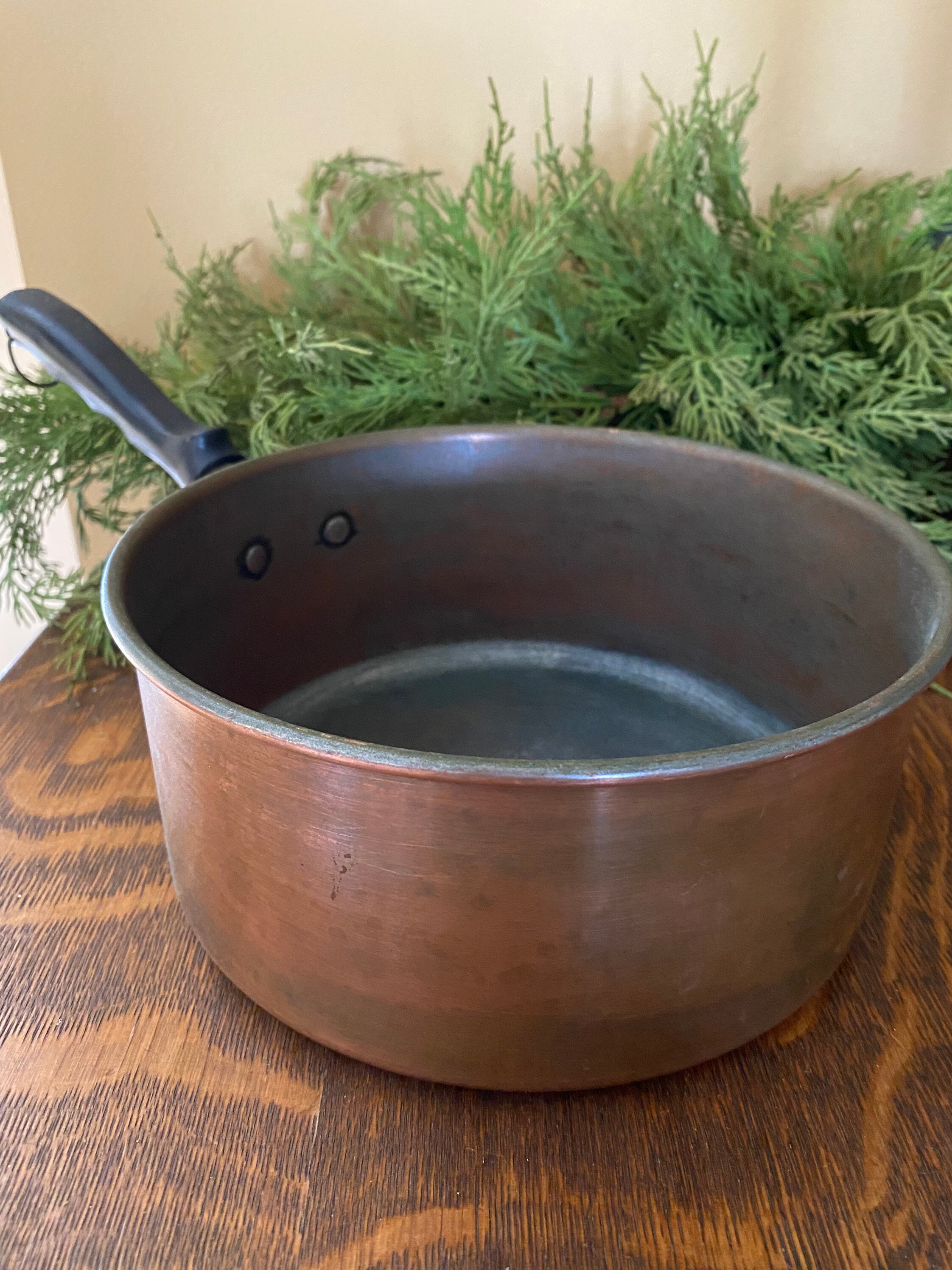 Copper Cook Pan Vintage Copper Pot Rustic Kitchen French Etsy