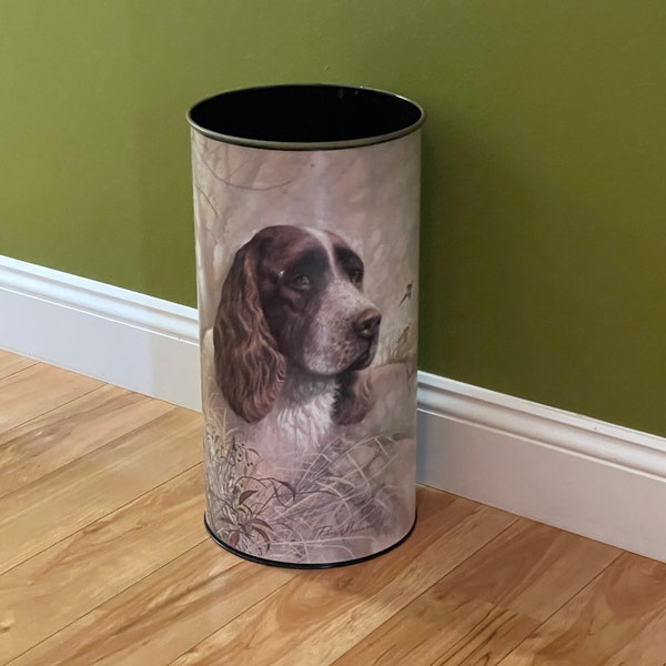 Vintage Regenschirmständer Cane Stand Metall Pflanzer Anzünden Lagerung Springer Spaniel Eingang Dekor Jagd Dekor Hundeliebhaber Dekor
