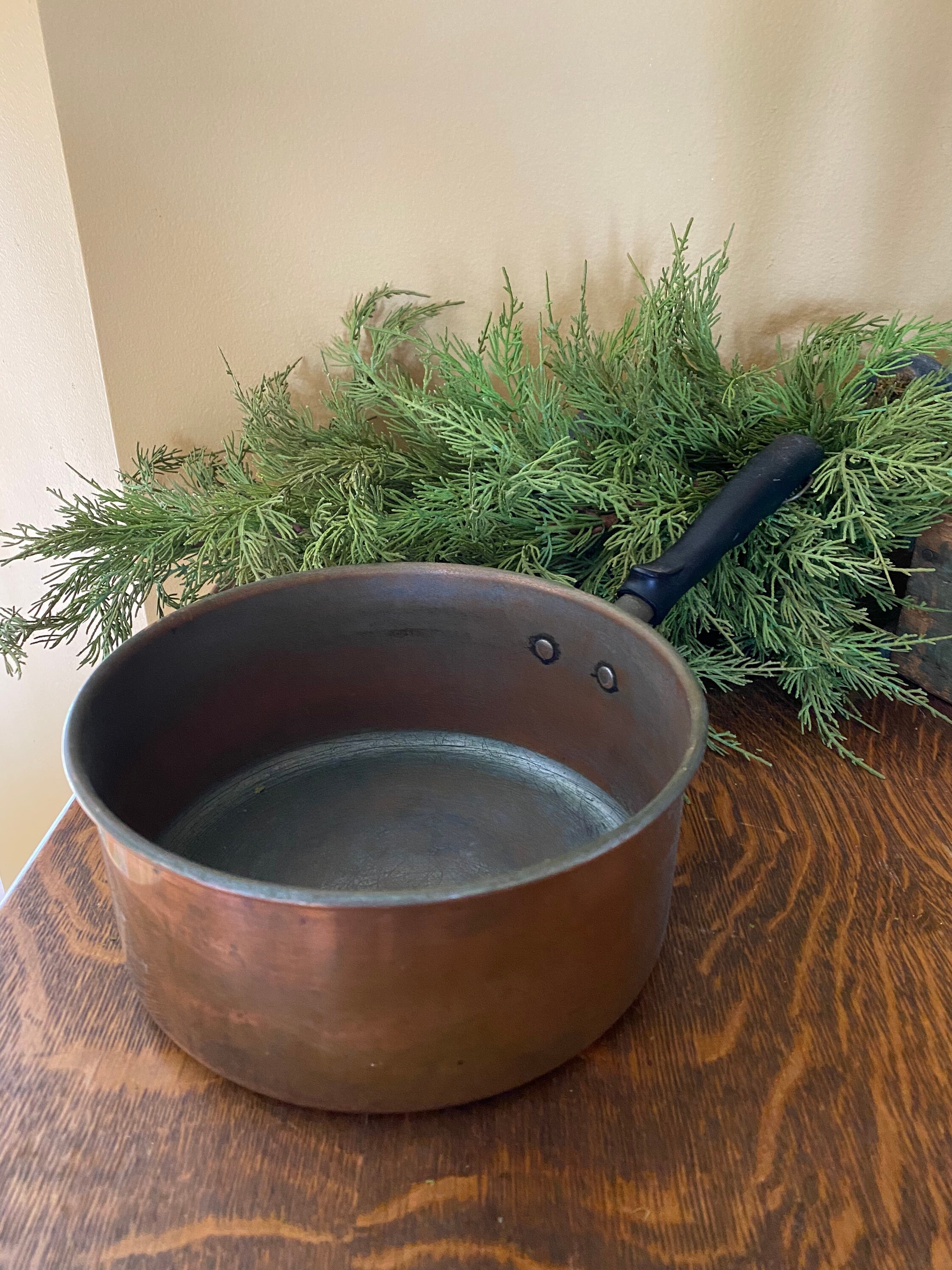 Copper Cook Pan Vintage Copper Pot Rustic Kitchen French Etsy