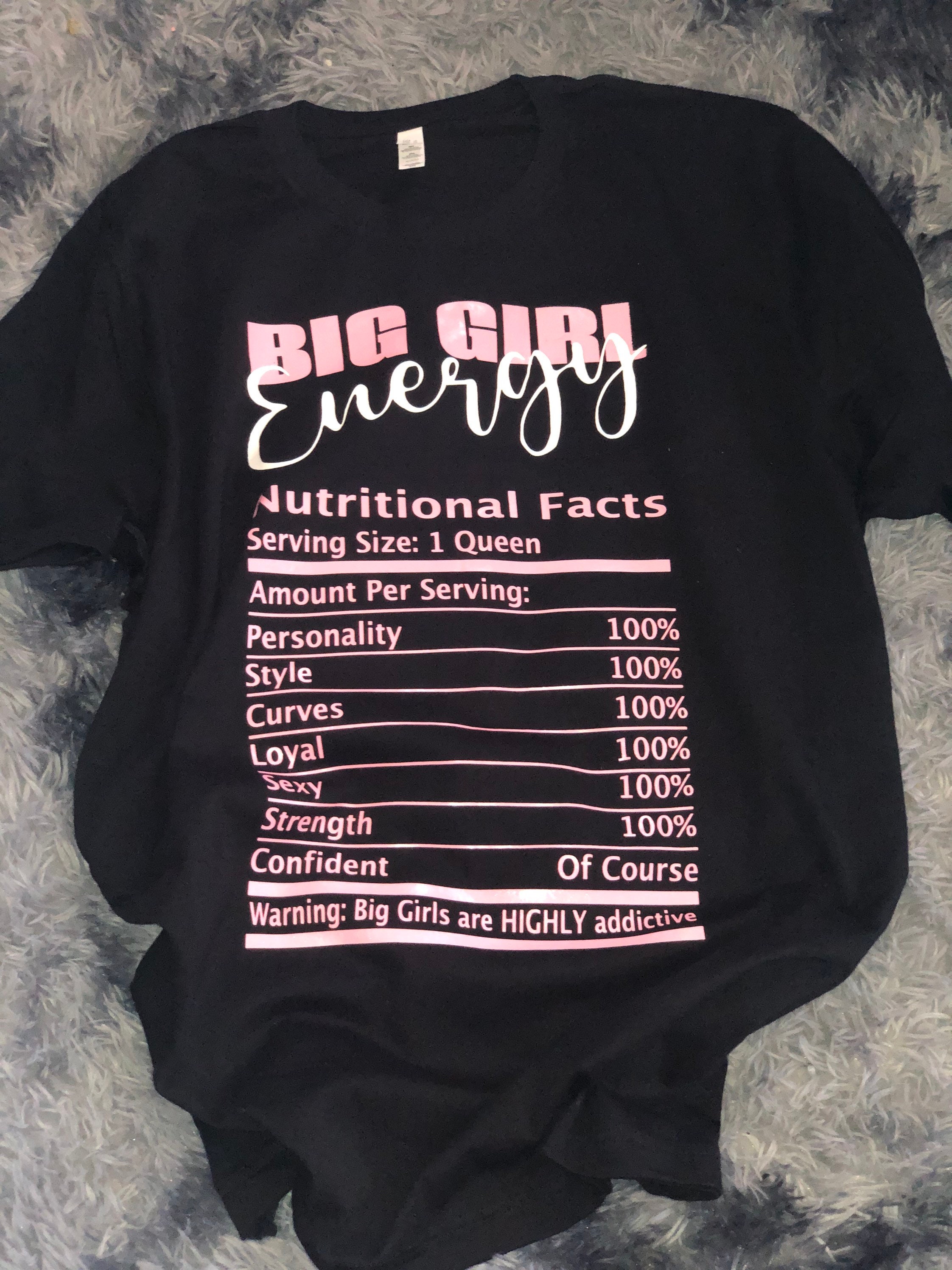 Big Girl energy shirt Self Love Tee Nutritional Facts Etsy