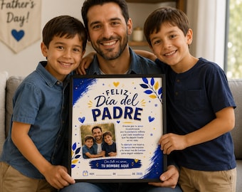 Father’s Day Card Template, Feliz Dia del Padre Card, Personalized Dad Gift, Printable Father Gift, Canva Template, Instant Download
