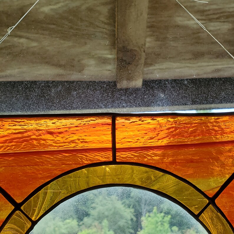 Stained Glass Hanging Window Sandblast Etched Flying Soaring Etsy