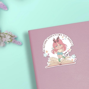 Monster Bücher Make me Horny Die Cut Aufkleber // Bujo Aufkleber, Planer Aufkleber, Scrapbook Aufkleber, Kindle Aufkleber, E-Reader Aufkleber