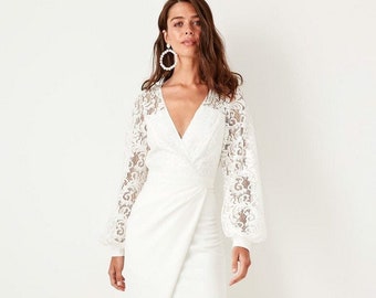 long sleeve white dress canada