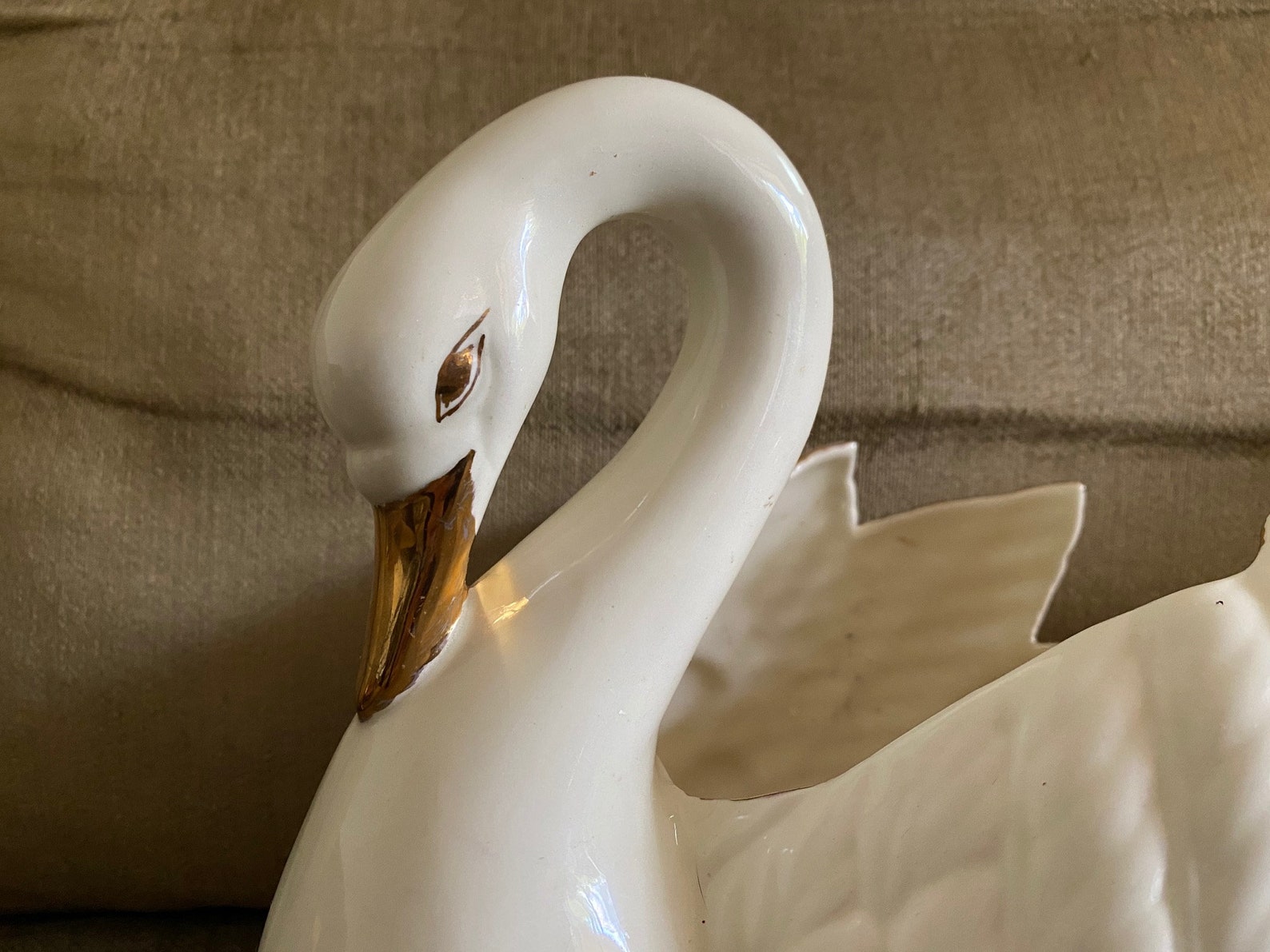 Vintage Hand Painted Ceramic Swan Planter/Vase Etsy