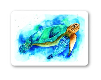 Watercolor Sea Turtle Sticker | Waterproof Vinyl Animal Decal
