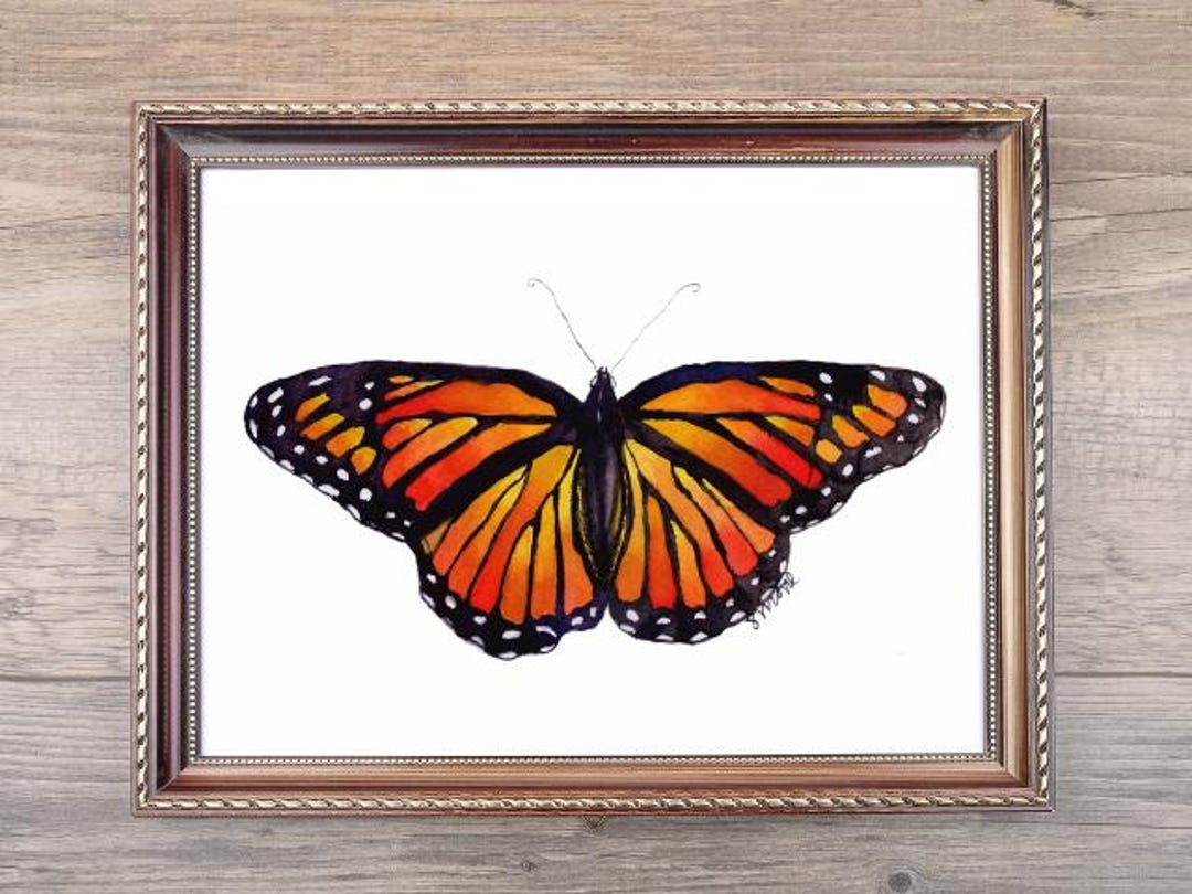 Butterfly Monarch Art Print | Watercolor Art - Etsy