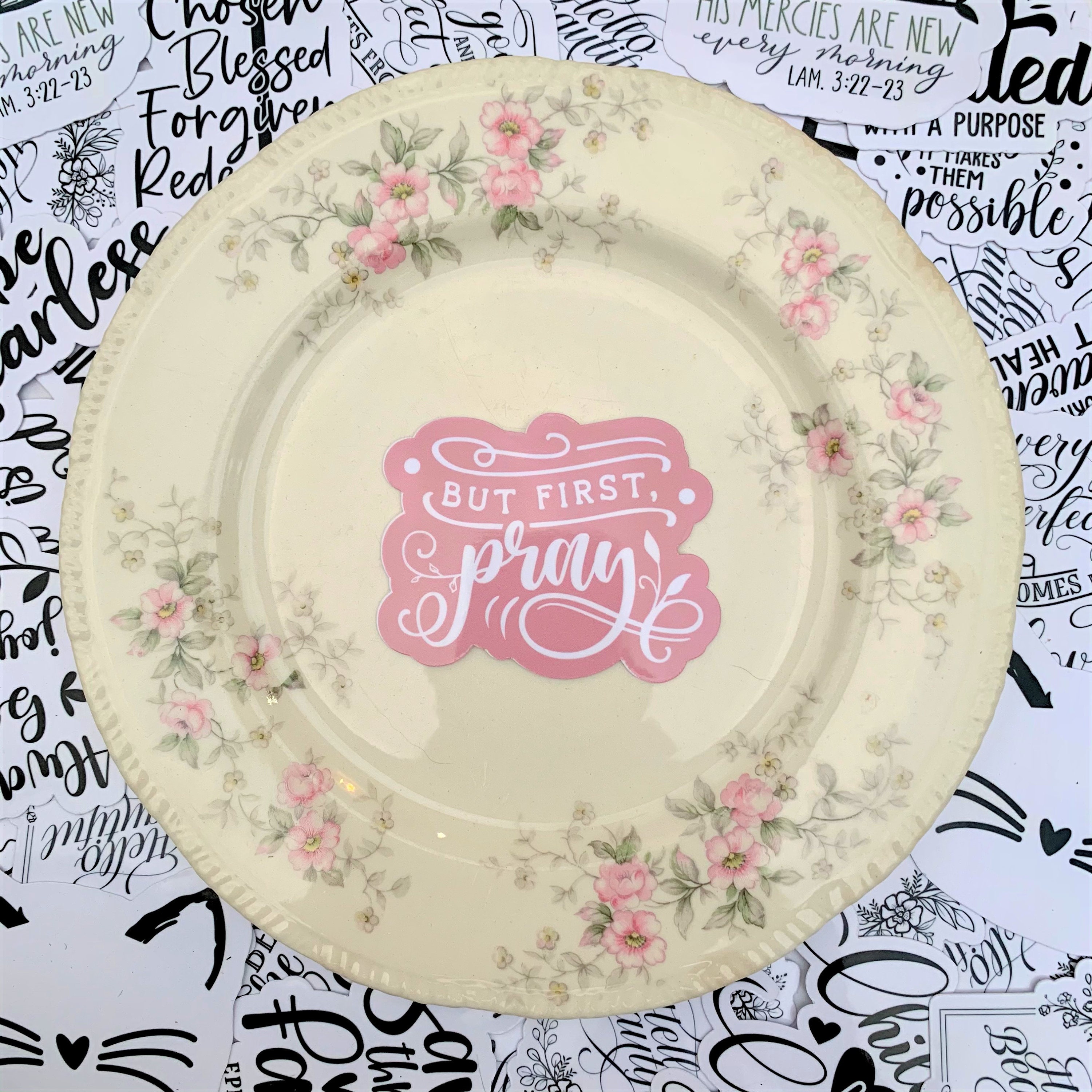 But First Pray | Bible Verse Sticker | Hand Lettering Quote | Christian ...