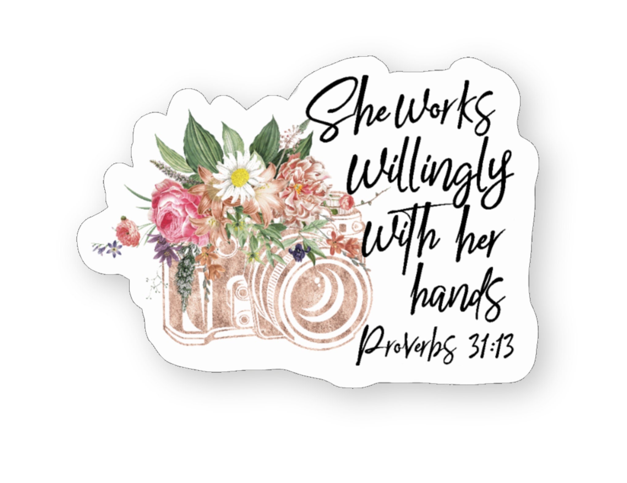 Photography Sticker | Camera Sticker | Proverbs 31:13 Sticker ...