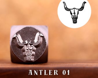Metal Design Stamp Antler 01, Metal Stamping Punch Tools, Supplies for Hand Stamped DIY, Jewelry Making, Custom metal stamps