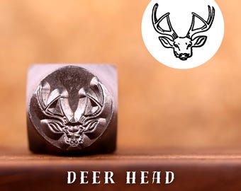 Metal Design Stamp Deer Head, Metal Stamping Punch Tools, Supplies for Hand Stamped DIY, Jewelry Making, Custom metal stamps