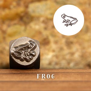 Metal Design Stamp Frog, Metal Stamping Punch Tools, Supplies for Hand Stamped DIY, Jewelry Making, Custom metal stamps, Design Metal Stamp