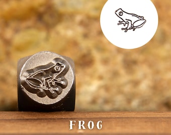 Metal Design Stamp Frog, Metal Stamping Punch Tools, Supplies for Hand Stamped DIY, Jewelry Making, Custom metal stamps, Design Metal Stamp