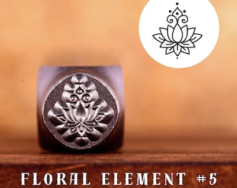 Metal Design Stamp,Floral Element #5, Metal Stamping Punch Tools, Supplies for Hand Stamped DIY, Jewelry Making, Design Stamp