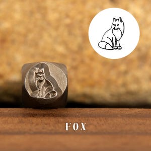 Metal Design Stamp Fox, Metal Stamping Punch Tools, Supplies for Hand Stamped DIY, Jewelry Making, Custom metal stamps, Design Metal Stamp
