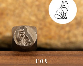 Metal Design Stamp Fox, Metal Stamping Punch Tools, Supplies for Hand Stamped DIY, Jewelry Making, Custom metal stamps, Design Metal Stamp