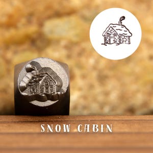 Metal Design Stamp Snow Cabin, Metal Stamping Punch Tools, Supplies for Hand Stamped DIY, Jewelry Making, Custom metal stamps