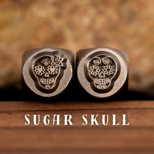 Metal Design Stamp Sugar Skull, Metal Stamping Punch Tools, Supplies for Hand Stamped DIY, Jewelry Making, Design Stamp, Custom metal stamps
