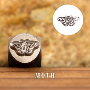Metal Design Stamp Moth, Metal Stamping Punch Tools, Supplies for Hand Stamped DIY, Jewelry Making, Custom metal stamps, Design Metal Stamp
