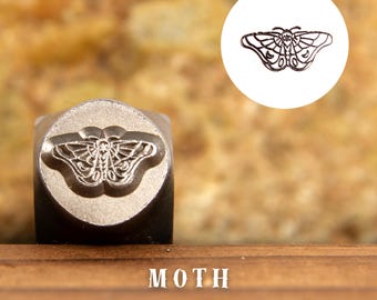 Metal Design Stamp Moth, Metal Stamping Punch Tools, Supplies for Hand Stamped DIY, Jewelry Making, Custom metal stamps, Design Metal Stamp