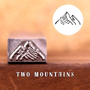 Metal Design Stamp Two Mountains, Metal Stamping Punch Tools, Supplies for Hand Stamped DIY, Jewelry Making, Custom metal stamps