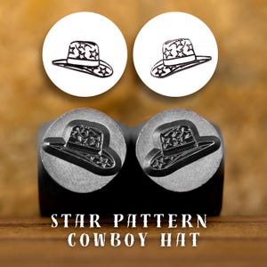 Metal Design Stamp Star pattern cowboy hat, Metal Stamping Punch Tools, Supplies for Hand Stamped DIY, Jewelry Making,Custom metal stamps
