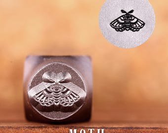 Metal Design Stamp Moth, Metal Stamping Punch Tools, Supplies for Hand Stamped DIY, Jewelry Making, Custom metal stamps, Design Stamp