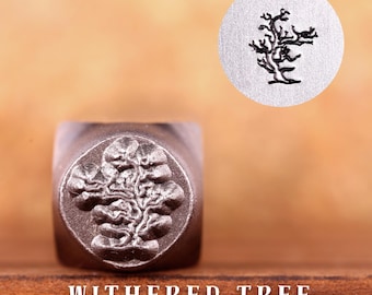 Metal Design Stamp Withered Tree, Metal Stamping Punch Tools, Supplies for Hand Stamped DIY, Jewelry Making, Custom metal stamp,Design Stamp