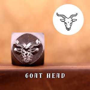 Metal Design Stamp Goat Head, Metal Stamping Punch Tools, Supplies for Hand Stamped DIY, Jewelry Making, Custom metal stamps