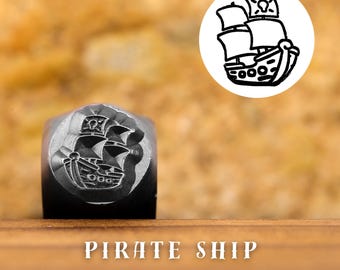 Metal Design Stamp Pirate Ship, Metal Stamping Punch Tools, Supplies for Hand Stamped DIY, Jewelry Making, Custom metal stamps, Design Stamp