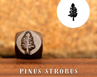 Metal Design Stamp Pinus Strobus, Metal Stamping Punch Tools, Supplies for Hand Stamped DIY, Jewelry Making, Custom metal stamps