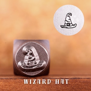 Metal Design Stamp Wizard Hat, Metal Stamping Punch Tools, Supplies for Hand Stamped DIY, Jewelry Making, Custom metal stamps, Design Stamp