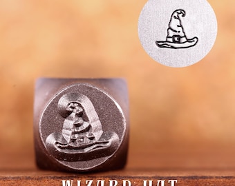 Metal Design Stamp Wizard Hat, Metal Stamping Punch Tools, Supplies for Hand Stamped DIY, Jewelry Making, Custom metal stamps, Design Stamp