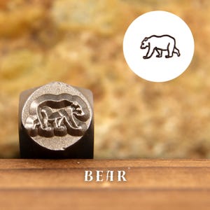 Metal Design Stamp Bear, Metal Stamping Punch Tools, Supplies for Hand Stamped DIY, Jewelry Making, Custom metal stamps, Design Metal Stamp