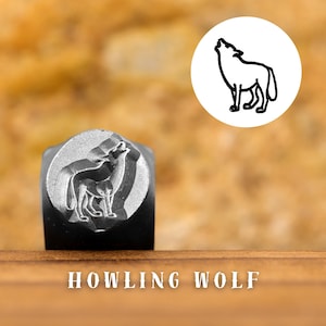 Metal Design Stamp Howling Wolf, Metal Stamping Punch Tools, Supplies for Hand Stamped DIY, Jewelry Making, Custom metal stamps,Design Stamp